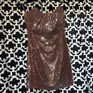 Lulu’s gold sequin mini dress size large
